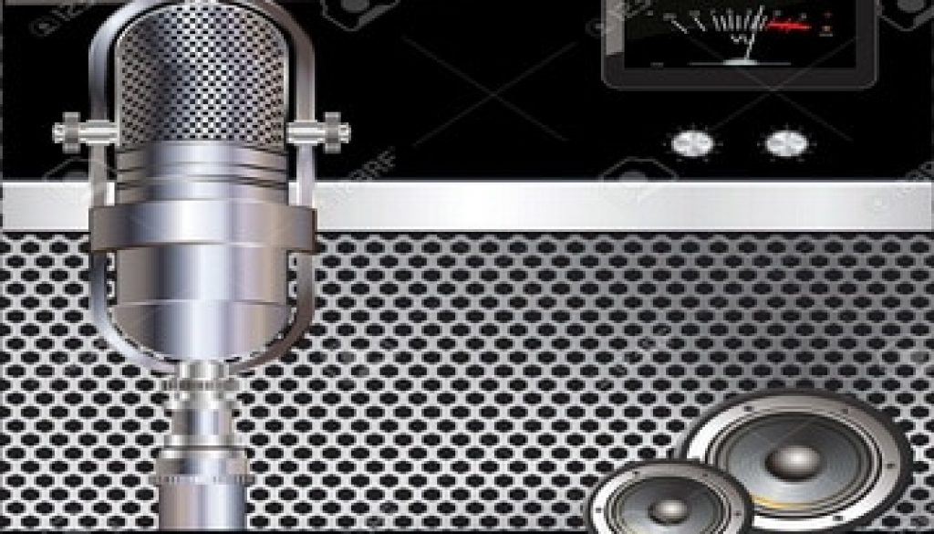 19156264-music-background-with-old-microphone-radio-microphone-station